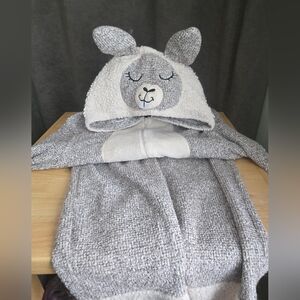 Cozy Gray Llama Hooded Onsie